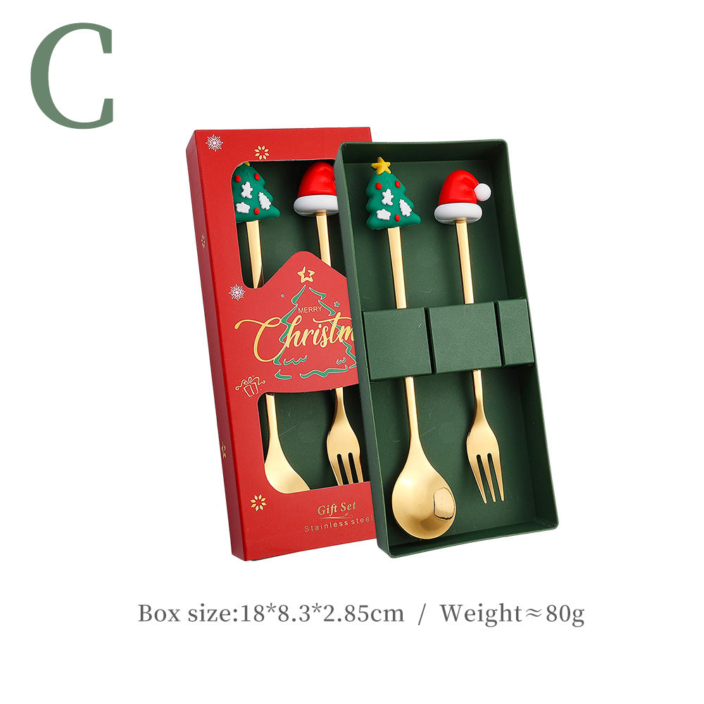 Stainless Steel Christmas Tableware 2 Piece Stainless Steel Flatware