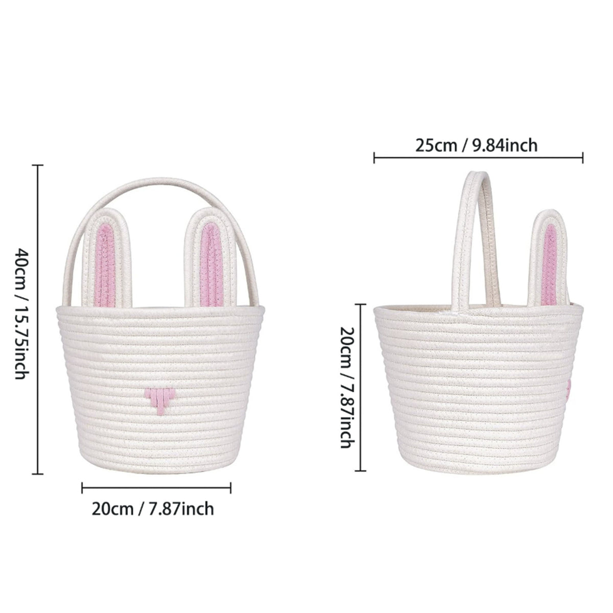 Bunny Ear Easter Basket Seersucker Easter Egg Bags