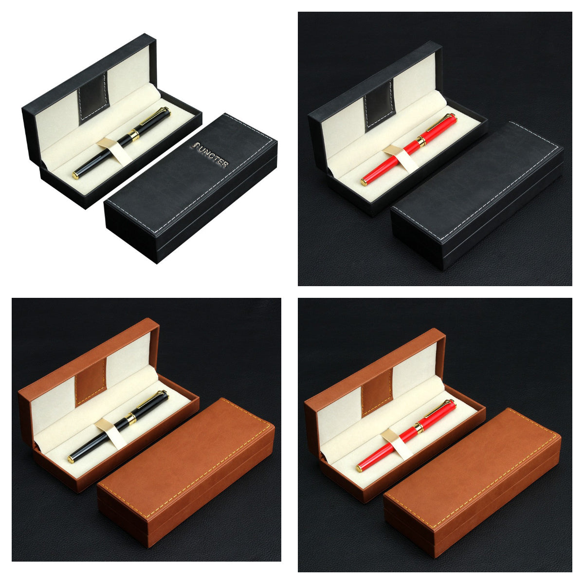 Luxury Gel Ink Pen Brass Pen Cap W/ PU Gift box