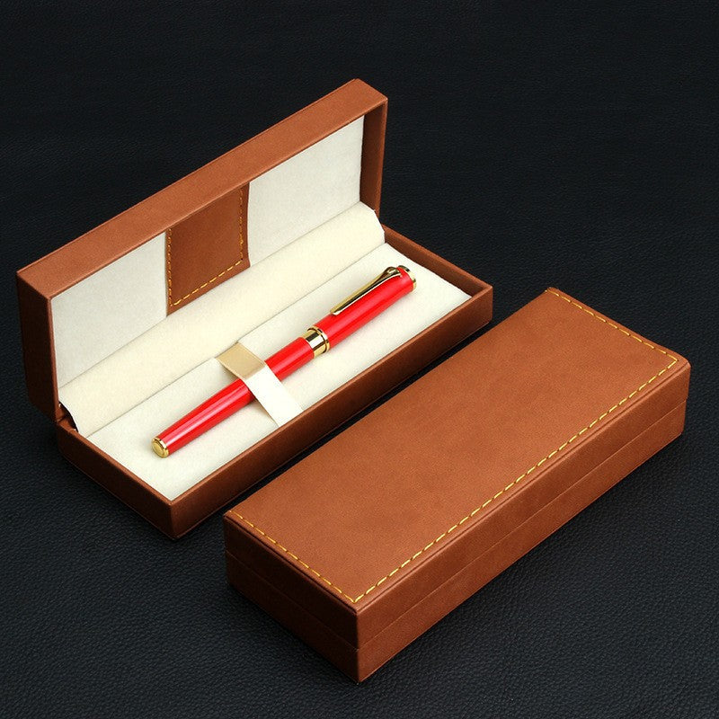 Luxury Gel Ink Pen Brass Pen Cap W/ PU Gift box