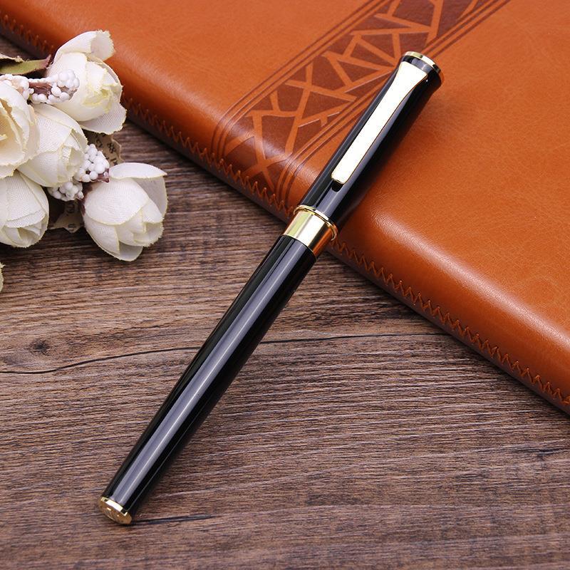 Luxury Gel Ink Pen Brass Pen Cap W/ PU Gift box