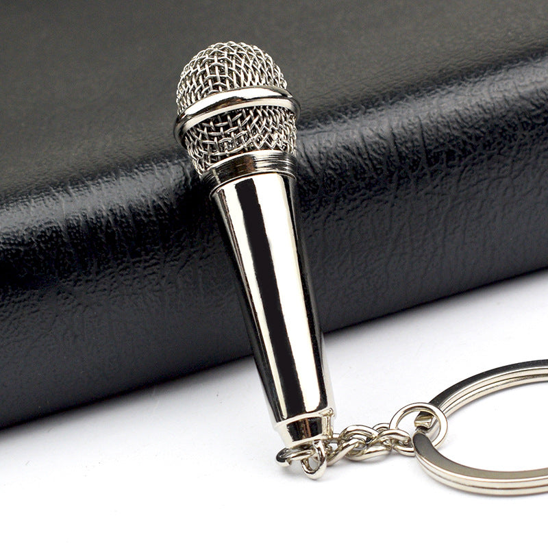 Creative Metal Microphone Shape Keychain
