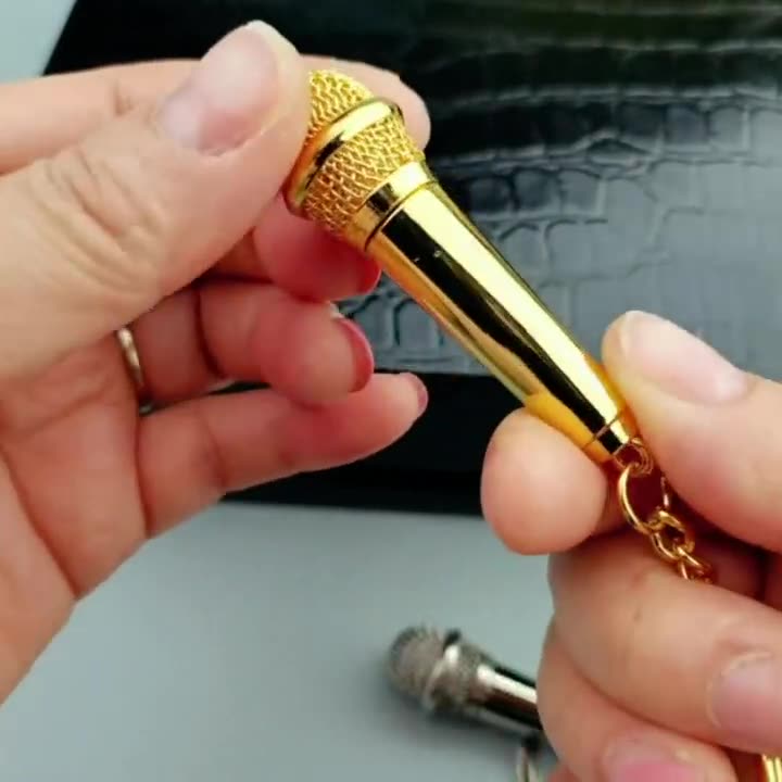 Creative Metal Microphone Shape Keychain