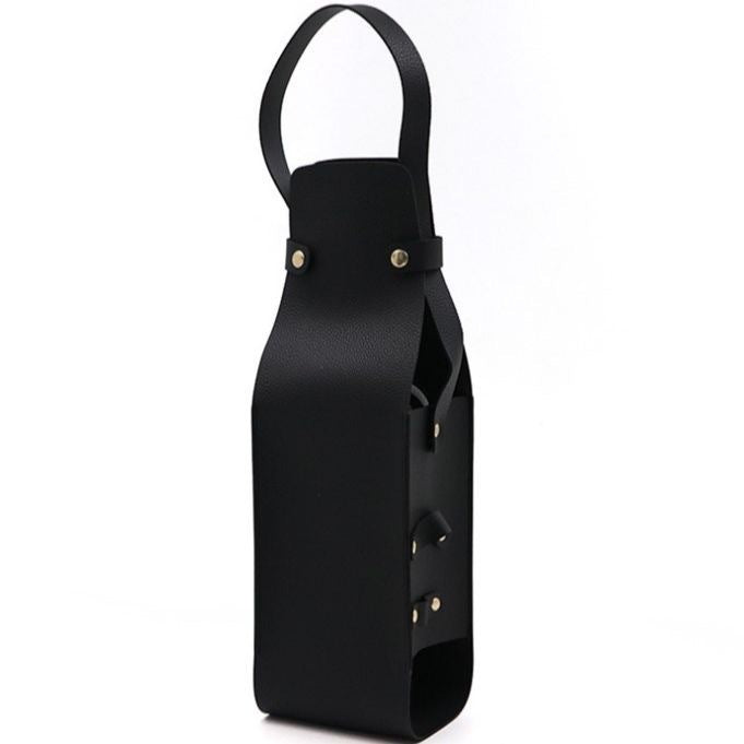 PU Leather Wine Bottle Carrier Tote Bag