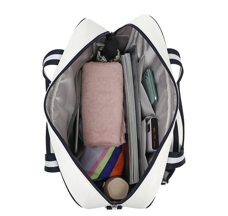 PU Leather Waterproof Large Capacity Sports Crossbody Gym Bag W/ Pickleball Cover