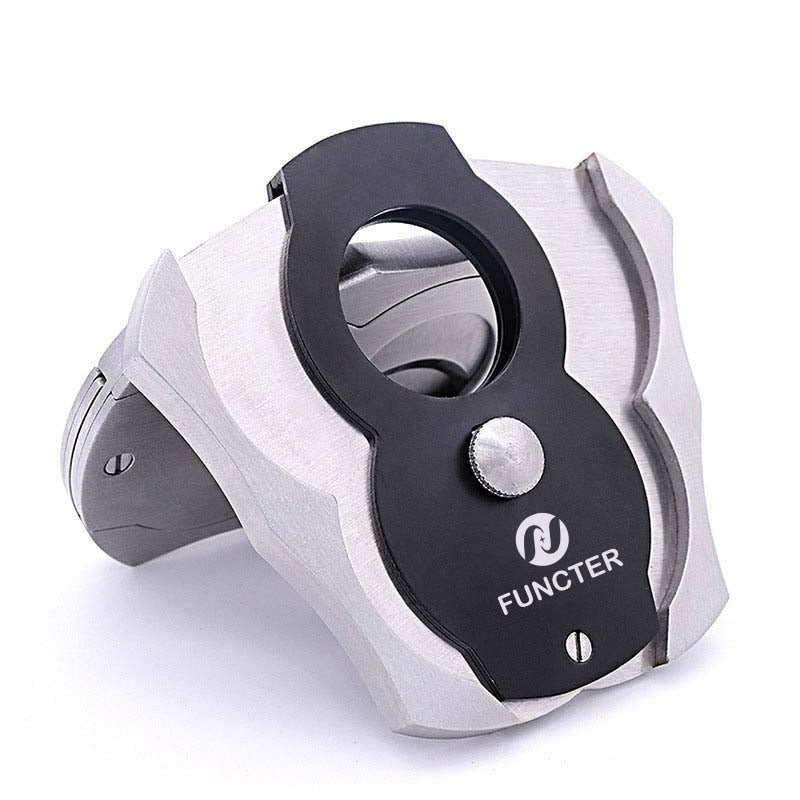 Stainless Cigar Cutter W/ Spread Out Buttons