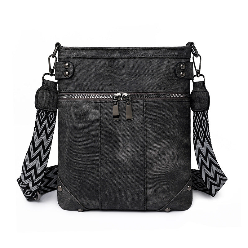 Vintage Crossbody Bag, Waterproof Washed Leather Sling Bag, Casual Shoulder Bag