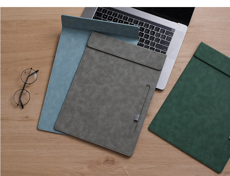 A4 PU Leather Magnetic Clipboard w/Pen Holder