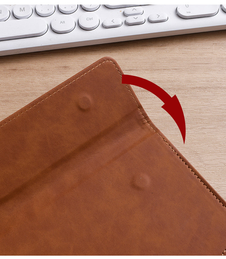 A4 PU Leather Magnetic Clipboard w/Pen Holder