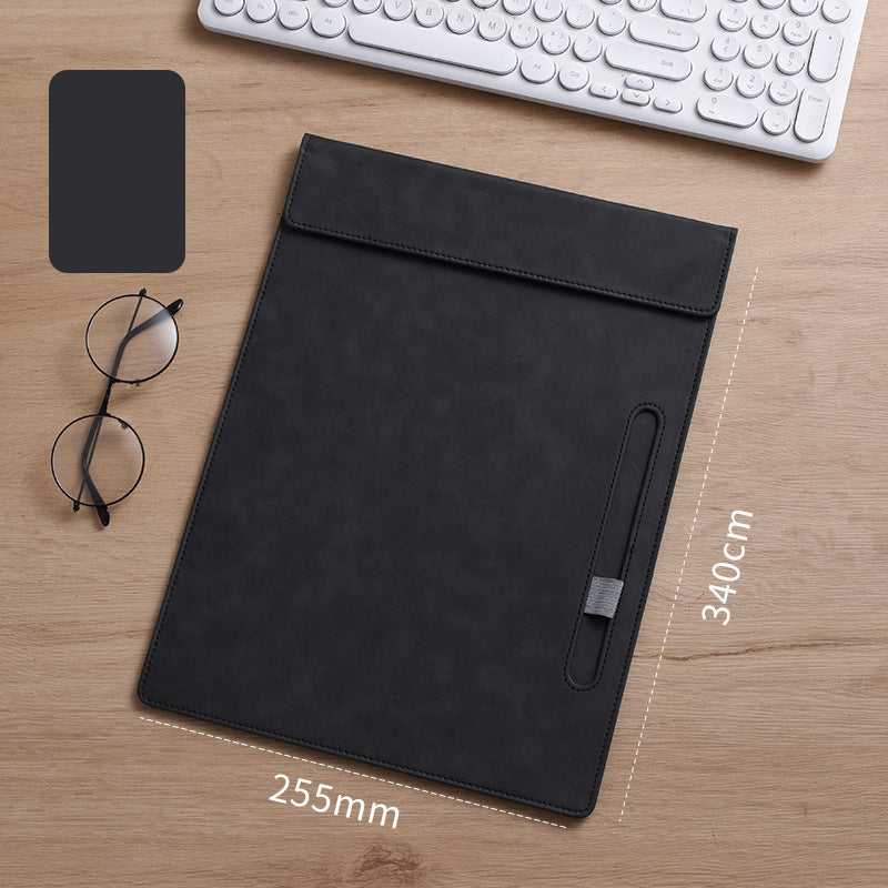 A4 PU Leather Magnetic Clipboard w/Pen Holder