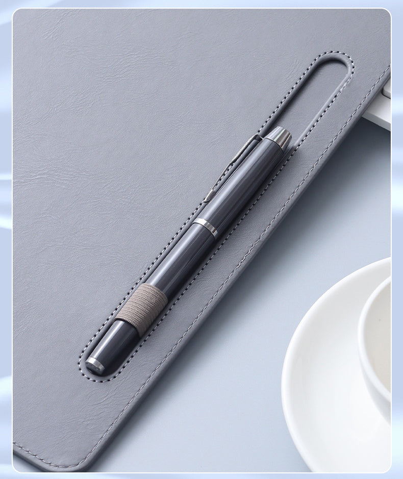 A4 PU Leather Magnetic Clipboard w/Pen Holder