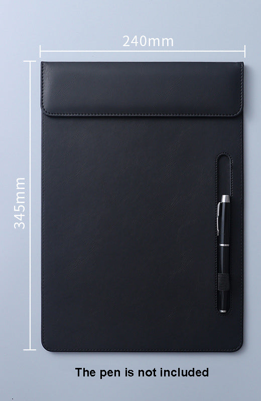 A4 PU Leather Magnetic Clipboard w/Pen Holder