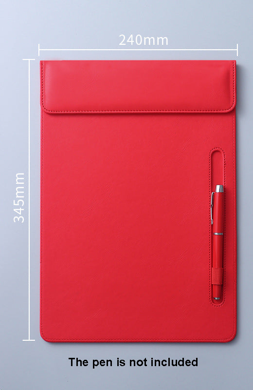 A4 PU Leather Magnetic Clipboard w/Pen Holder