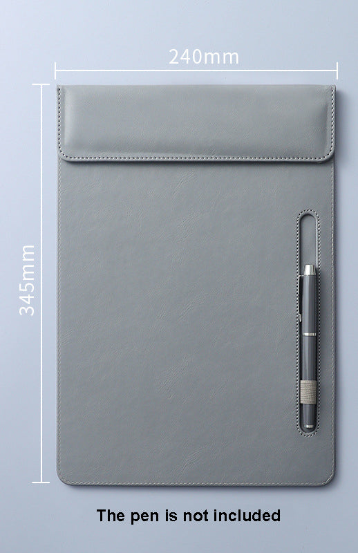 A4 PU Leather Magnetic Clipboard w/Pen Holder