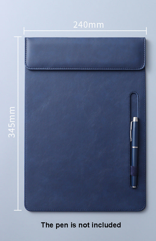 A4 PU Leather Magnetic Clipboard w/Pen Holder