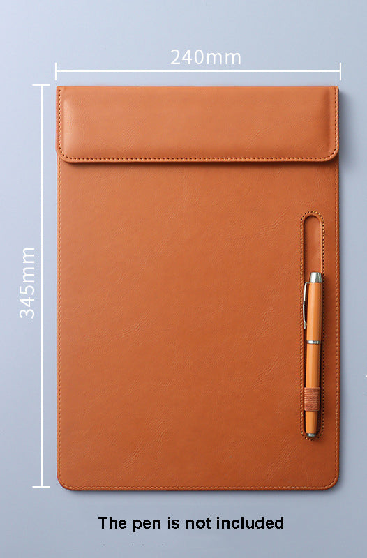 A4 PU Leather Magnetic Clipboard w/Pen Holder