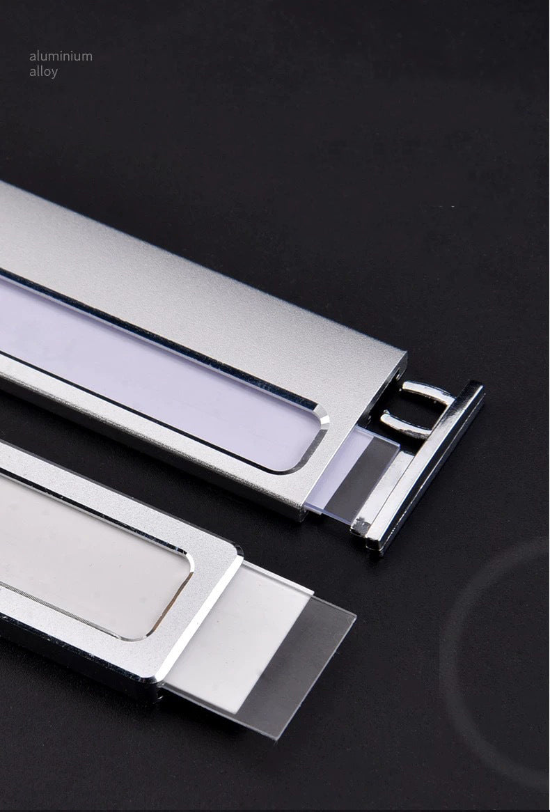 Professional Aluminum Alloy Name Tags Nameplate Badge with Safety Pin & Window #3
