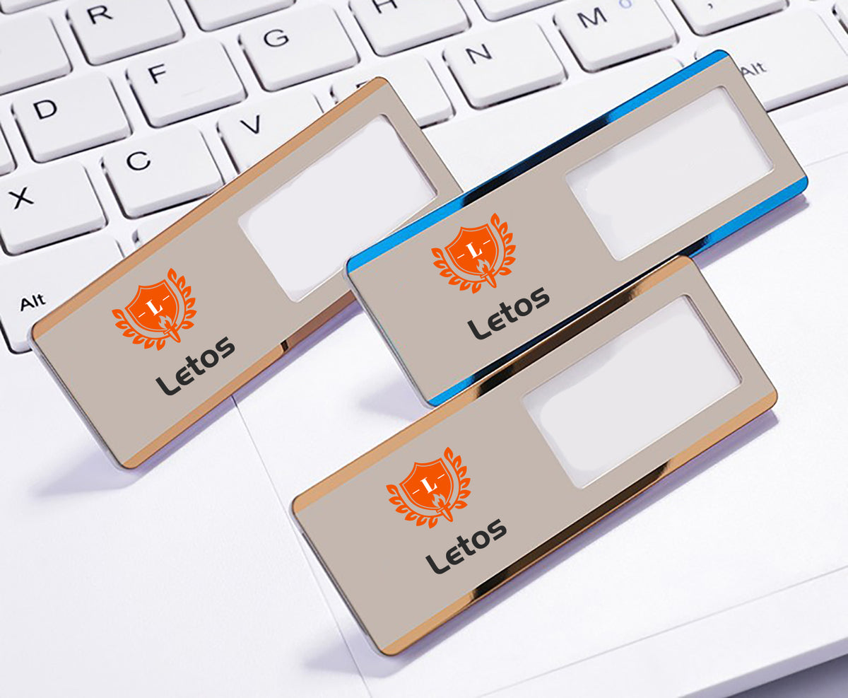 Professional Aluminum Alloy Name Tags Polished Nameplate Badge with Safety Magnetic Pin & Window #18