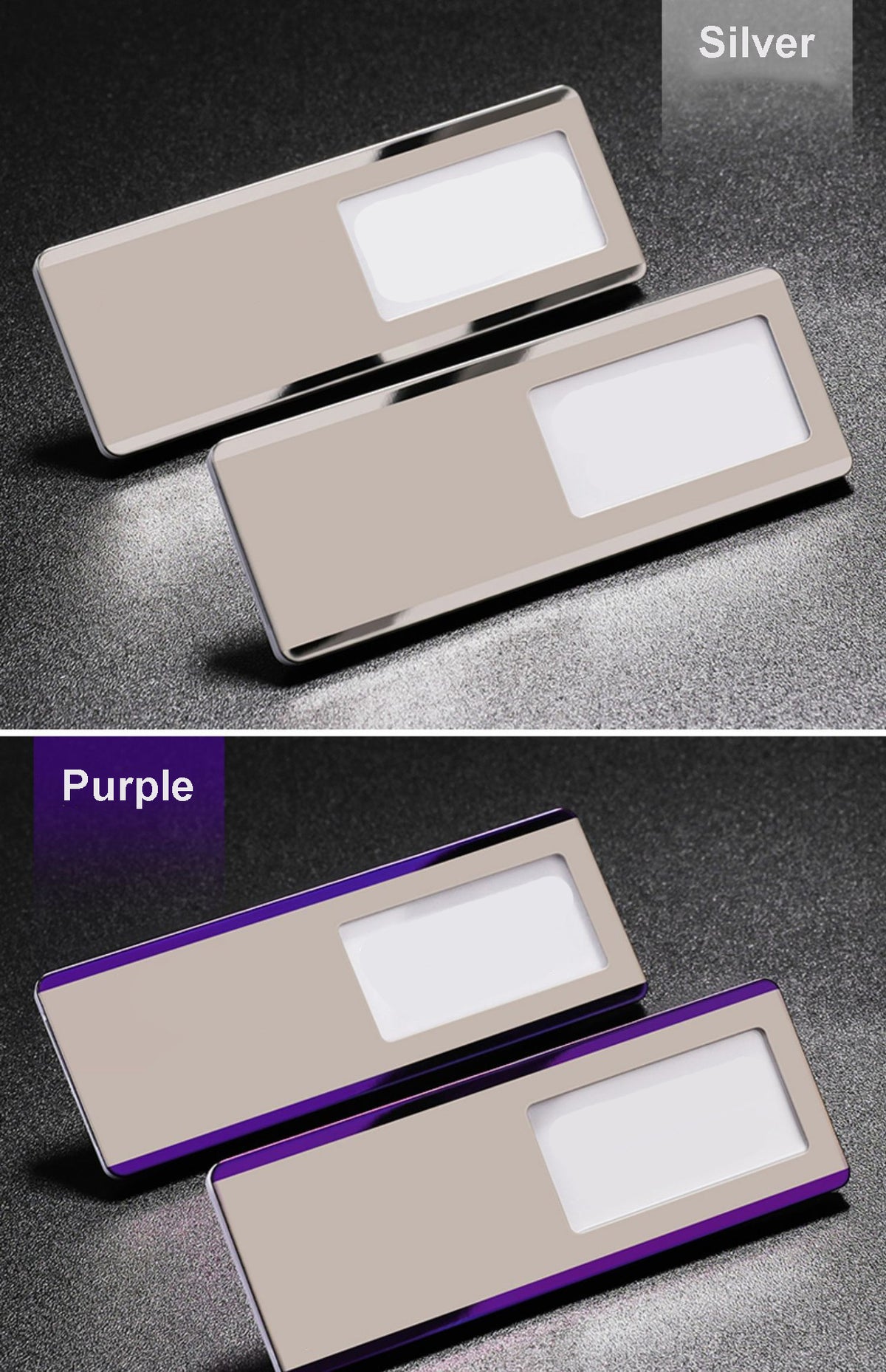 Professional Aluminum Alloy Name Tags Polished Nameplate Badge with Safety Magnetic Pin & Window #18