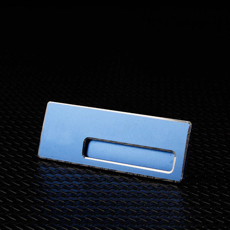 Professional Aluminum Alloy Name Tags Nameplate Badge with Safety Pin & Window #13