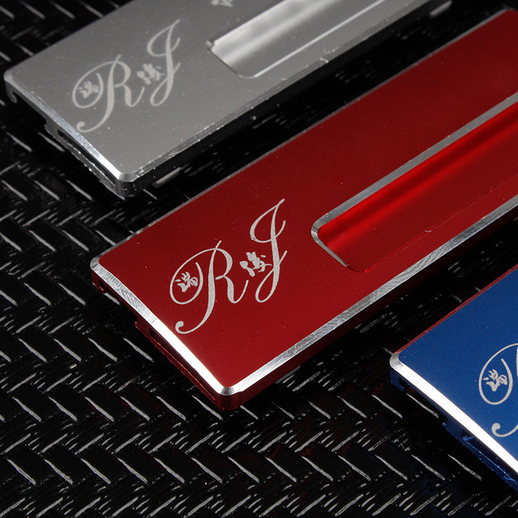 Professional Aluminum Alloy Name Tags Nameplate Badge with Safety Pin & Window #13