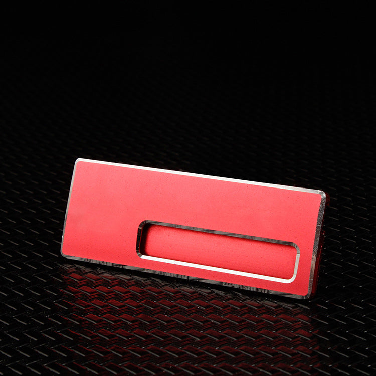 Professional Aluminum Alloy Name Tags Nameplate Badge with Safety Magnetic Pin & Window #14