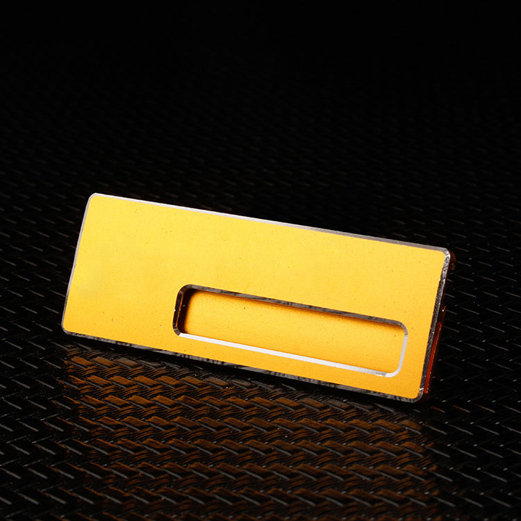 Professional Aluminum Alloy Name Tags Nameplate Badge with Safety Magnetic Pin & Window #14