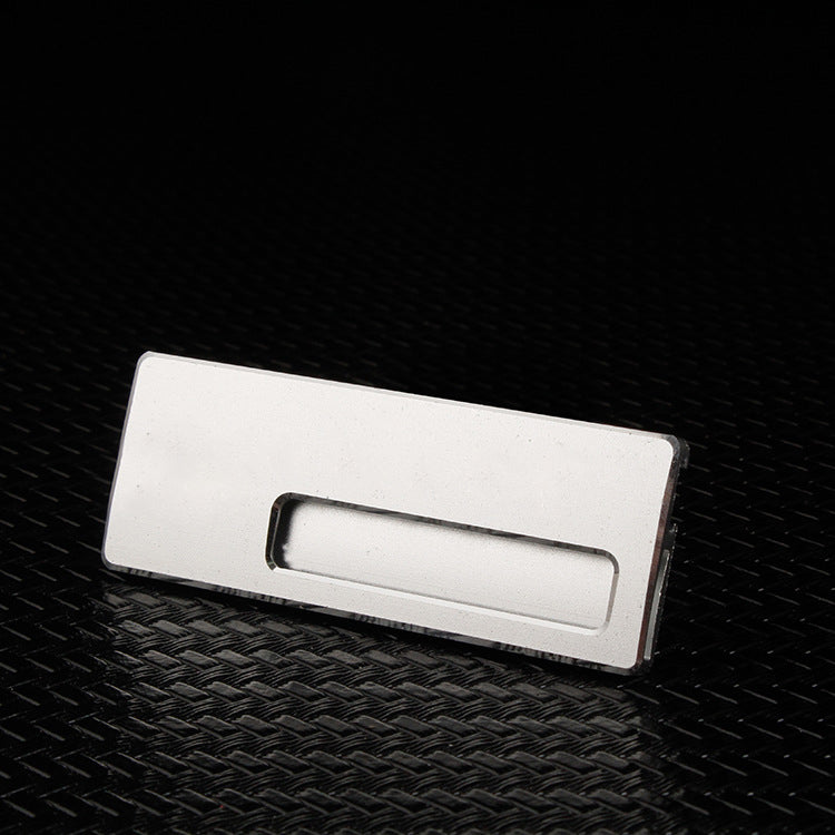 Professional Aluminum Alloy Name Tags Nameplate Badge with Safety Magnetic Pin & Window #14