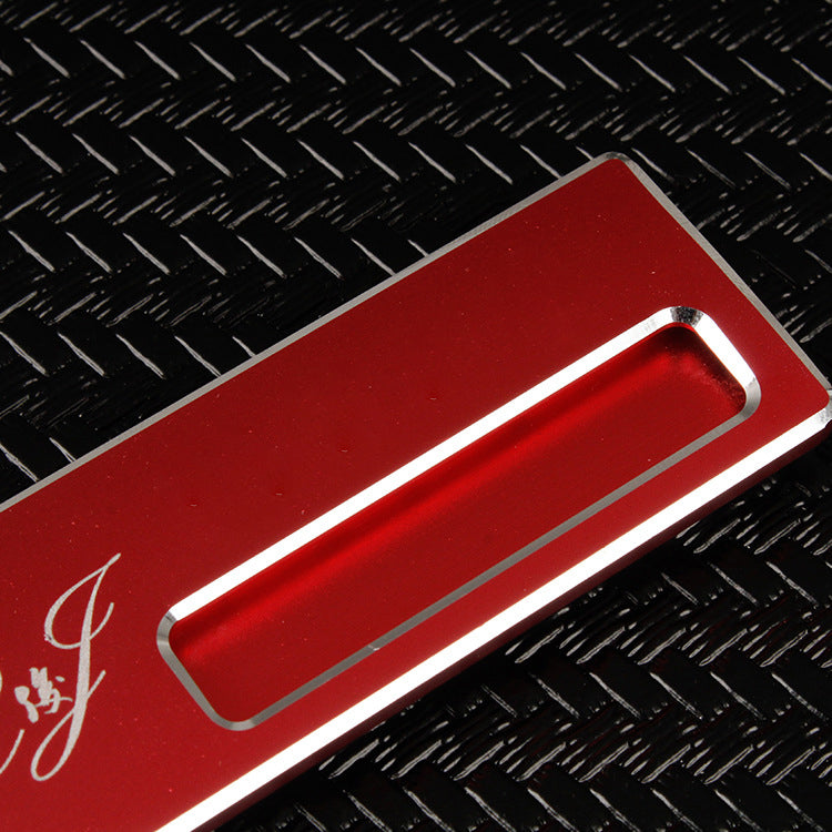 Professional Aluminum Alloy Name Tags Nameplate Badge with Safety Magnetic Pin & Window #14