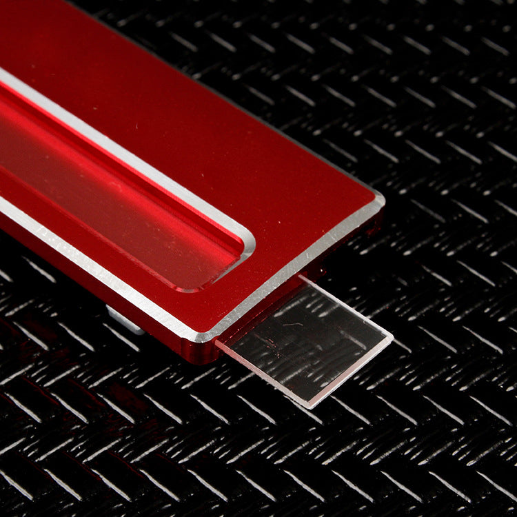 Professional Aluminum Alloy Name Tags Nameplate Badge with Safety Magnetic Pin & Window #14