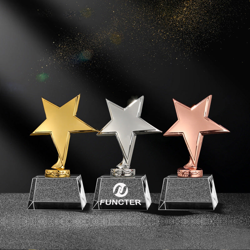 Star Zinc Alloy & Crystal Trophy