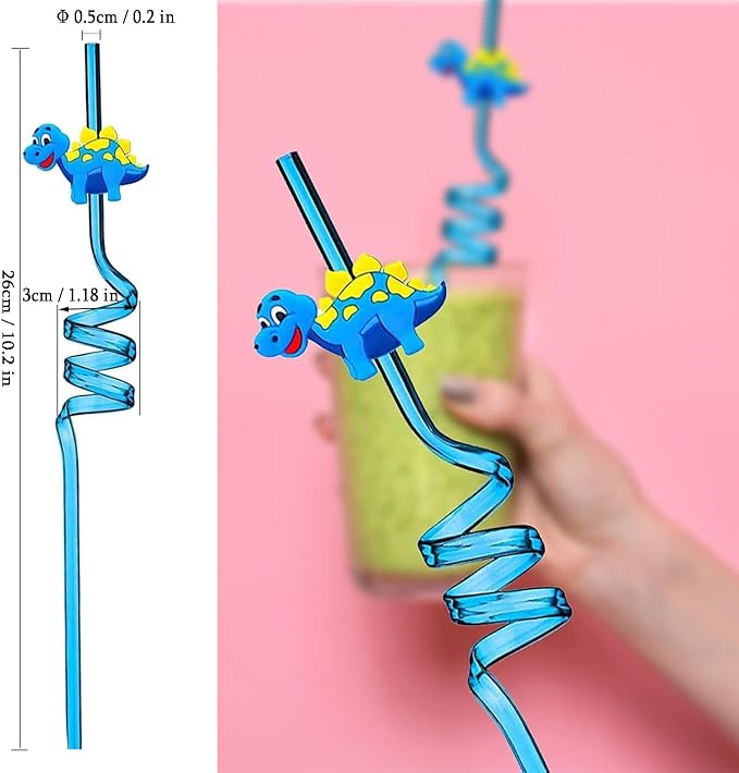 Reusable Drinking Straws Novelty Party Straw Curly Hard Plastic Straws