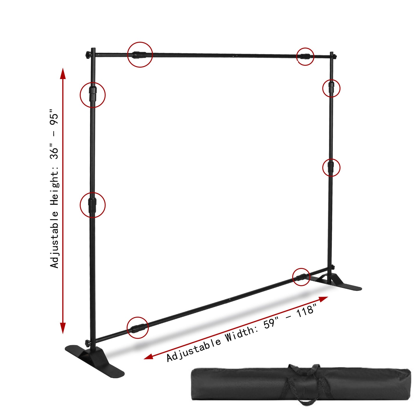 10'x8' Fabric Banner Display Adjustable Frame Banner Backdrop Wall Kit Banner Stand Frame&Fabric