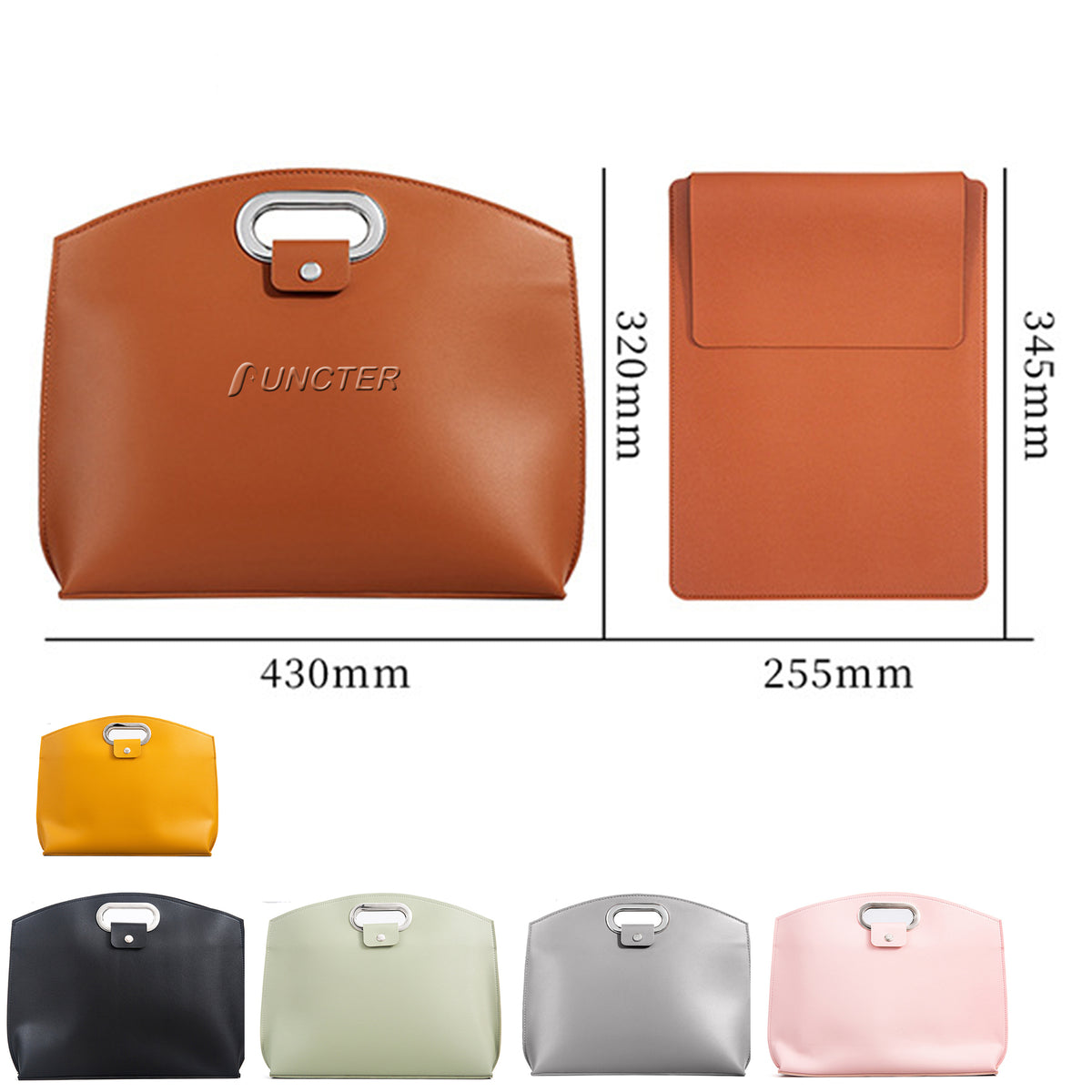 PU Leather Tote Bag W/ Laptop Sleeve