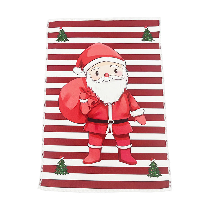 Full Color Festival Dish Towel Christmas Tea Towel 18 x 13"