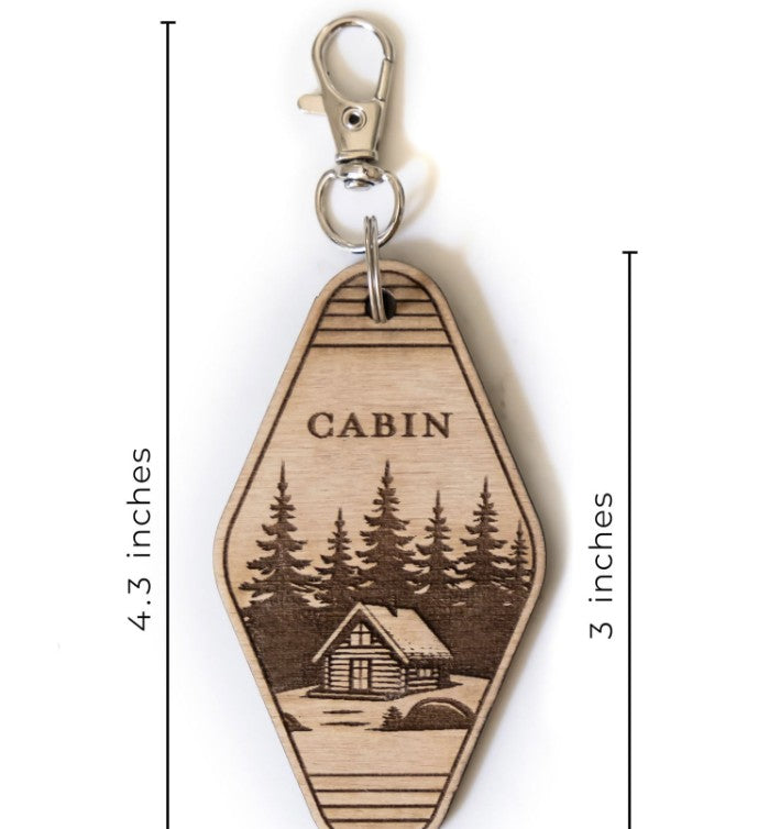 Wood Motel Keychain