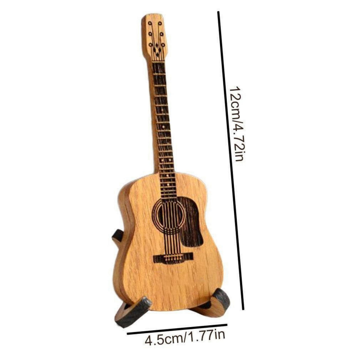 Wooden Acoustic Guitar Pick Box W/ Stand
