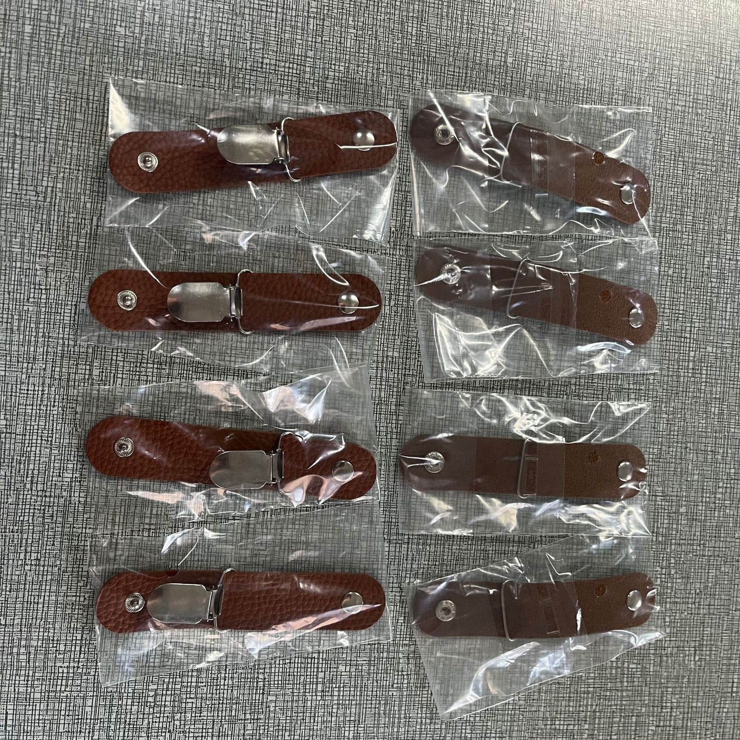 4.9" PU Leather Hat Clip with Silver Clip