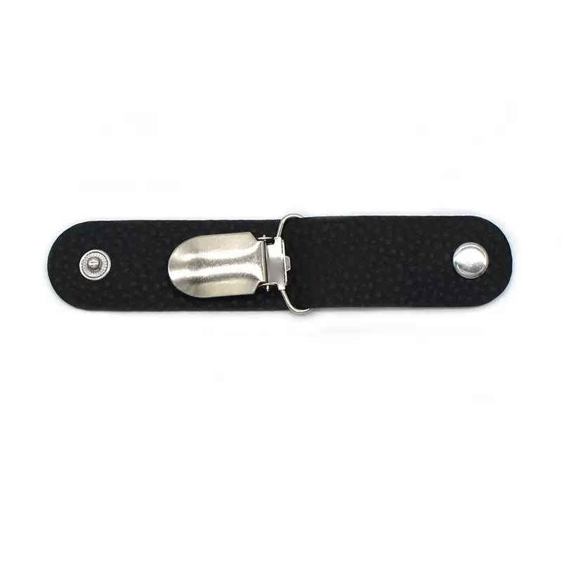 4.9" PU Leather Hat Clip with Silver Clip