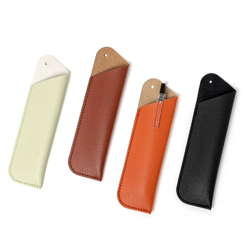 PU Leather Pen Pouch With Hanging Hole For School & Office