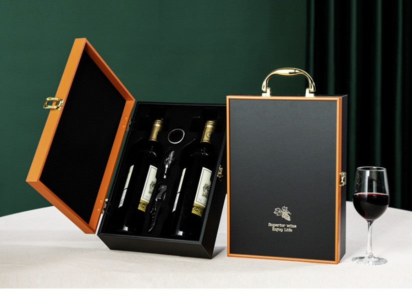 Leather Wine Tool Set Double Bottle Carrier