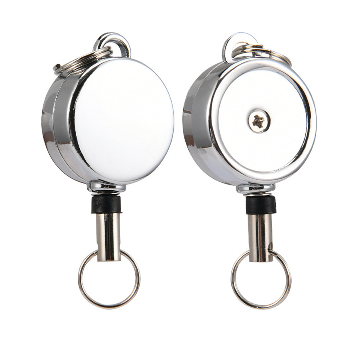 Metal Retractable Badge Reel With Key Ring