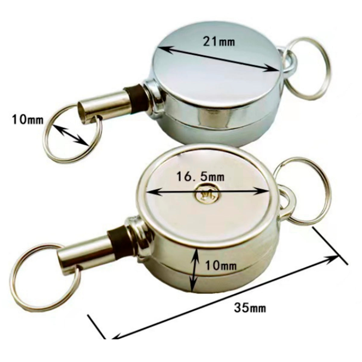 Metal Retractable Badge Reel With Key Ring