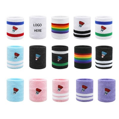 Terry Cloth Cotton Badminton Sport Wristband Embroidery