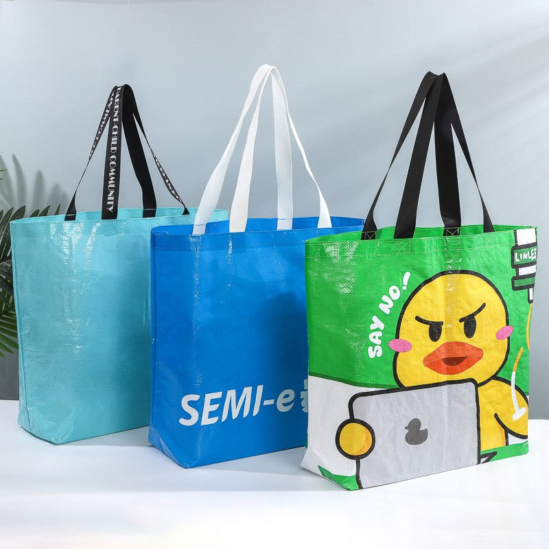 Promotional Custom Laminated Woven PP Shopping Tote Bag 16 x 10 x 4"