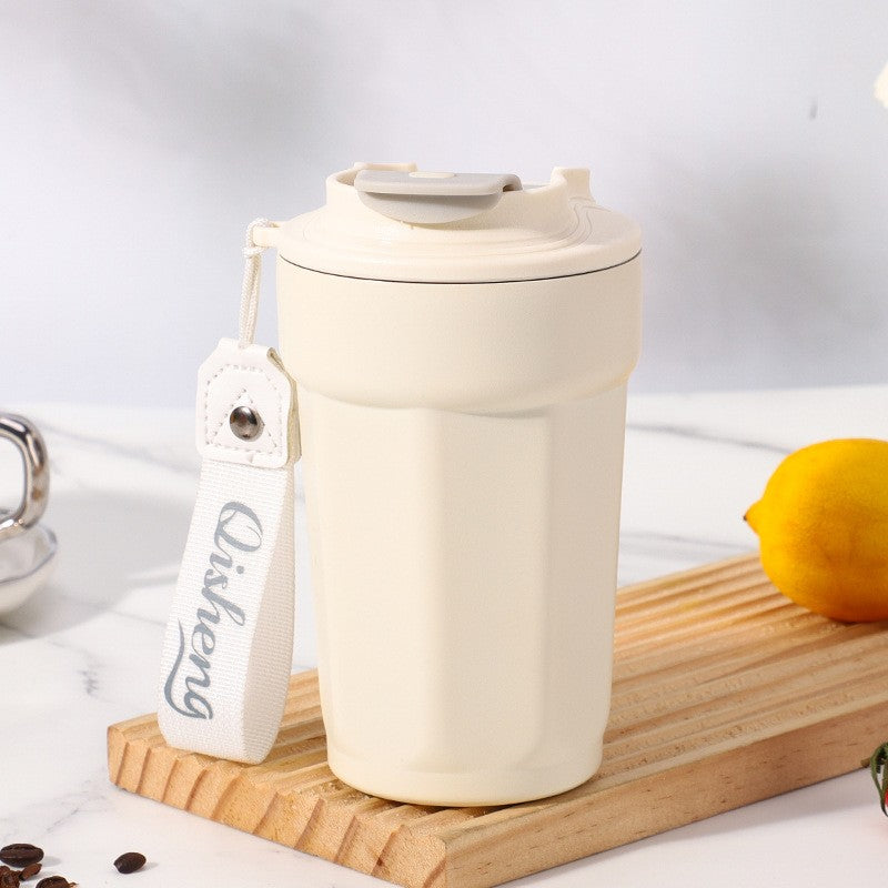 15 Oz. Car Tumbler Insulated Stainless Steel Macarons Coffe Water Bottle W/ Lanyard Strip