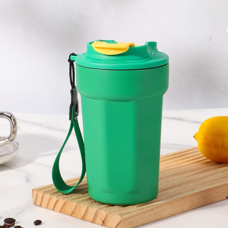 15 Oz. Car Tumbler Insulated Stainless Steel Macarons Coffe Water Bottle W/ Lanyard Strip