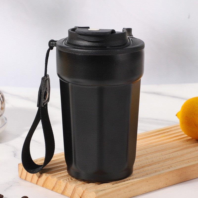 15 Oz. Car Tumbler Insulated Stainless Steel Macarons Coffe Water Bottle W/ Lanyard Strip