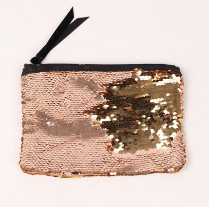Women Cosmetic Bag Large Silver Zipper