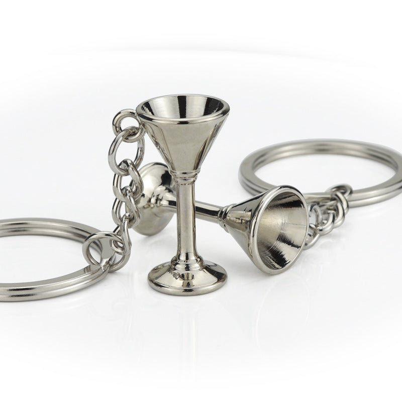 Cocktail Goblet Cup Keychain
